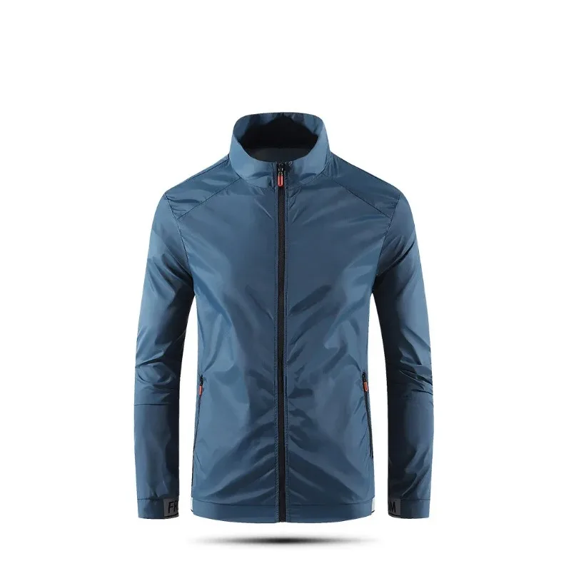 

Summer New Solid Color Stand Up Collar Sun Protection ,outdoor Sun Protection Clothing, Lightweight and Comfortable Men's Coat