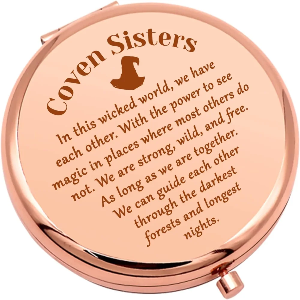 Witchy Gifts Witch Stuff Compact Makeup Mirror Coven Sister Birthday Gifts Witchcraft Lover Witchy Friend Gifts Halloween Party