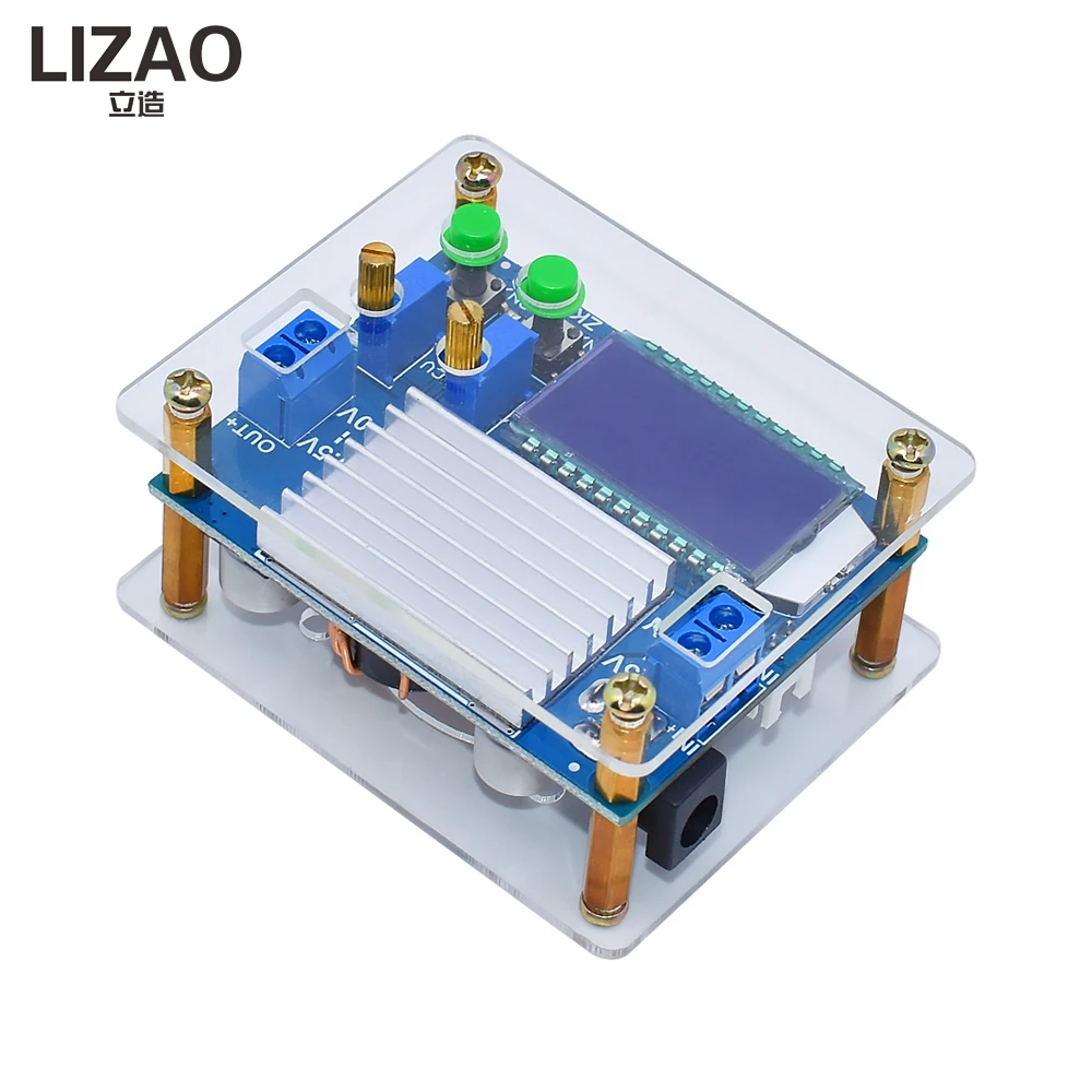 LIZAO DC-DC Automatic Boost Buck Converter, 0.5V~30V 6A 60W Adjustable CC CV Power Module with Voltmeter Ammeter Display