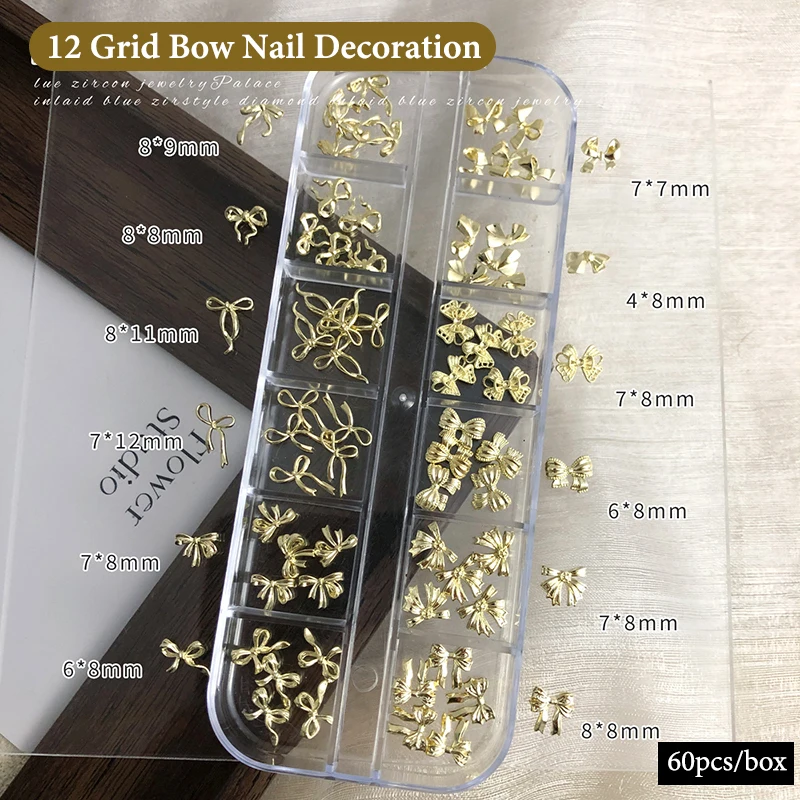 30/60 Pz 3D Lega Squisita Unghie artistiche Pendenti e Ciondoli di Lusso Kawaii Arco Nastro Gioielli Unghie Strass Decorazione Accessori FAI DA TE