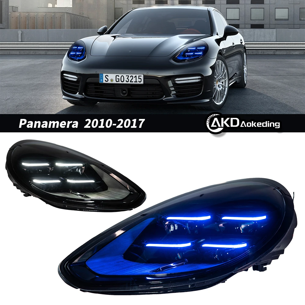 

Автозапчасти для Porsche Panamera 970, светодиодная фара 2011-2017, Panamera 970, 1/4, светодиодный DRL, двойной проектор, автомобильные аксессуары, модифицированные