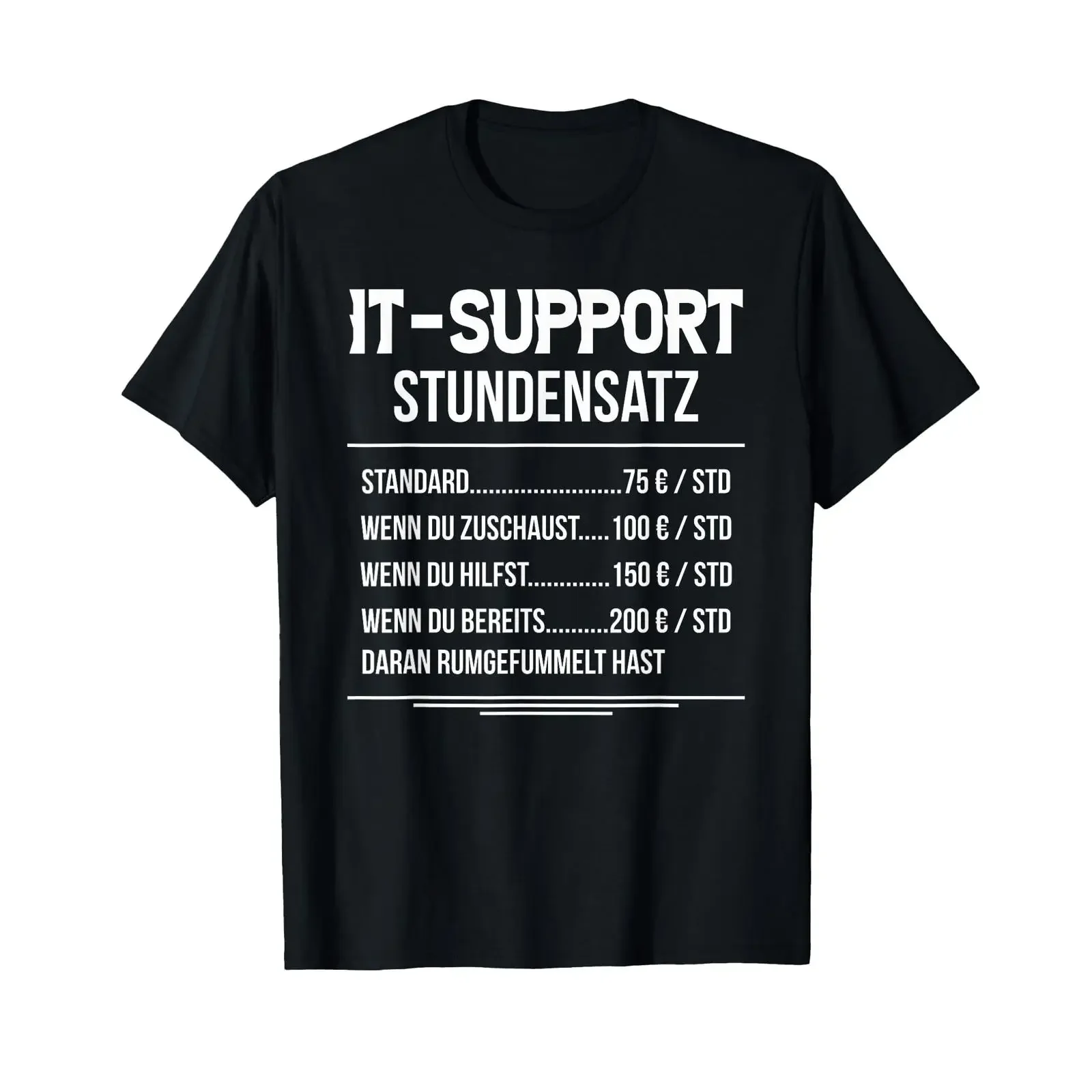 Funny IT Support Computer Expert Hourly Rate T Shirt vintage Washed Soft Breathable Slightly Top For Everyday Wear Stretched