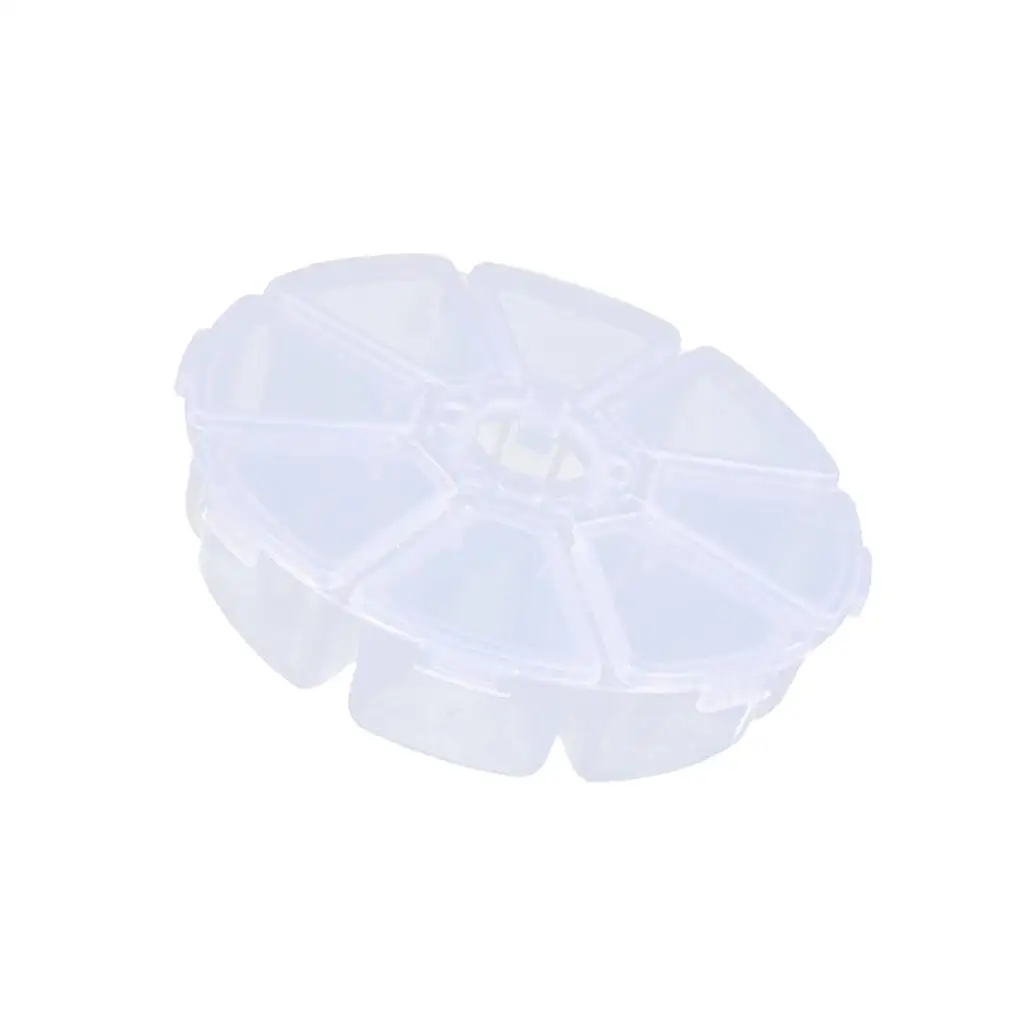 8 Value Round Plastic Transparent Electronic Compartment Case Assorting Box