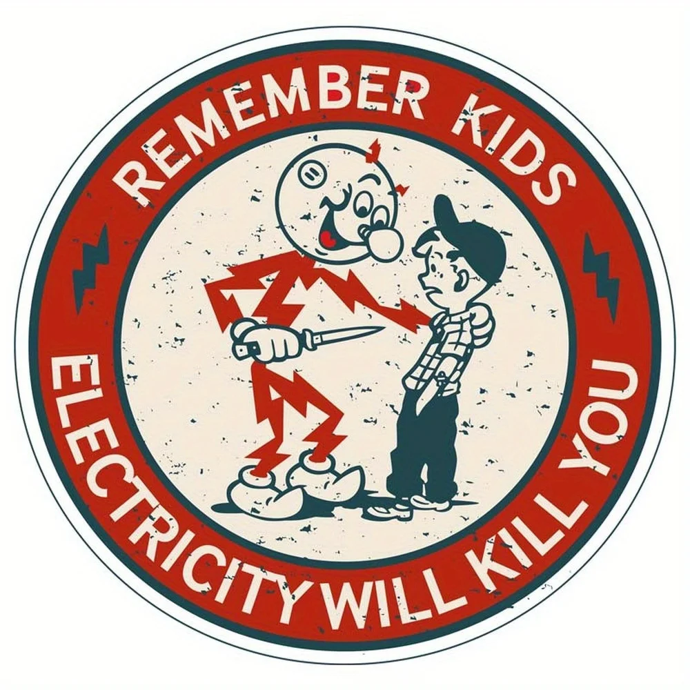 1/3 Stück lustiger Kilowatt-Warnaufkleber, Vinyl-Aufkleber zur Warnung vor Stromschlaggefahr für Sicherheitsmarkierungen, Auto- und Laptop-Dekoration