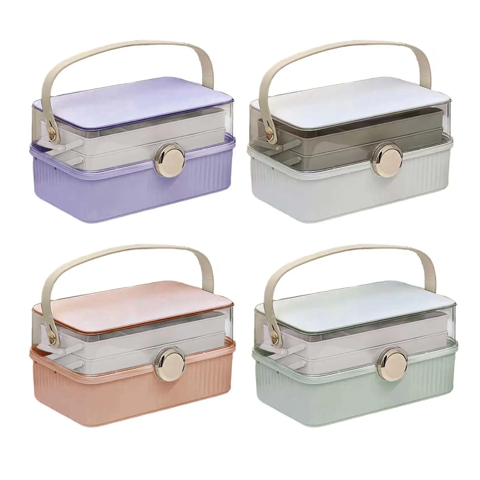 Travel Makeup Train Case Cosmetic Storage Box Portable Manicure Box Makeup Box Organizer for Makeup Brushes Nail Polish