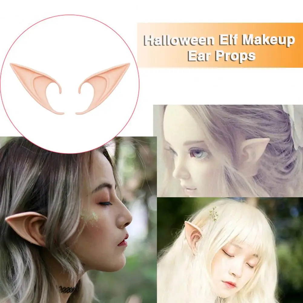 2Pcs Angel Elf Ears Halloween Makeup Props Add Charm Wide Application Elf Ears Fairy Party Costumes