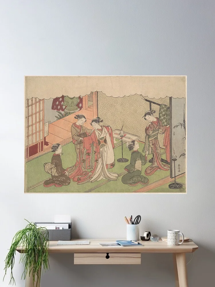 The Marriage Ceremony Suzuki Harunobu Japanese , Print Art Canvas Poster, For Living Room Decor Home Wall Picture
