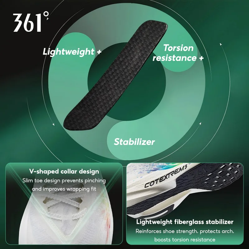 361 Degrees Miro Nude SL Running Shoes Lightweight Wear-resistant Breathable High Resilience Unisex Training Sneakers 672622220