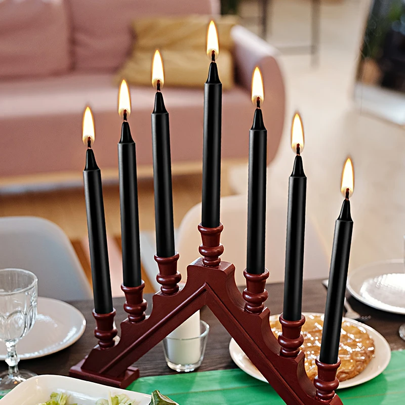 2pcs Halloween Taper Candles Black Outside And Red Inside Bloody Candles For Ghost Festival Halloween Party Home Room Decoration images - 6