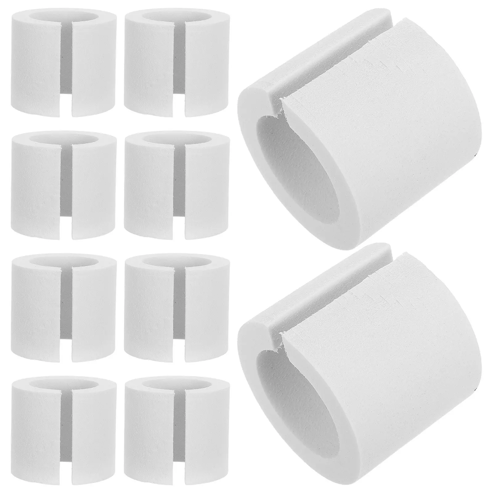 10Pcs Foam Curtain Shaper Roller White Eva Lightweight Drapery Spacer for Uniform Pleat Formation Smooth Gliding Rod Attachment