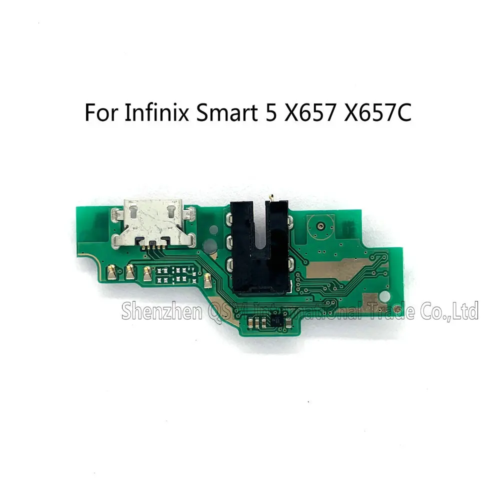 For Infinix Smart 5 X657 X657C Charger Port Dock Charging Board Headphone Audio Jack Microphone Flex Cable with IC Fast Charge