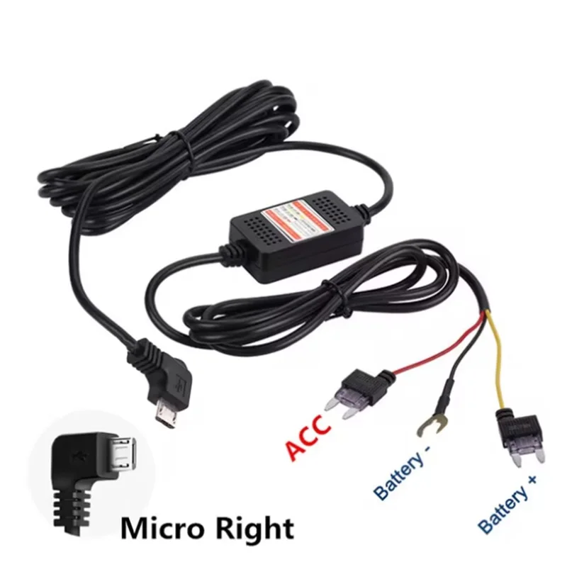 

Mini Micro DC 12V/24V to 5V 3A Car Dash Cam Buck Line Car Power Boxes Cable ACC Step Down Cable Car Dash Cam Wire Cable Adapter