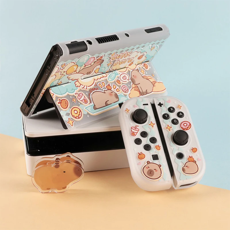 

Capybara Matte Transparent Hard Cover Crystal Shell Protector For Nintendo Switch/NS Oled Joycon Controller Protective Skin Case