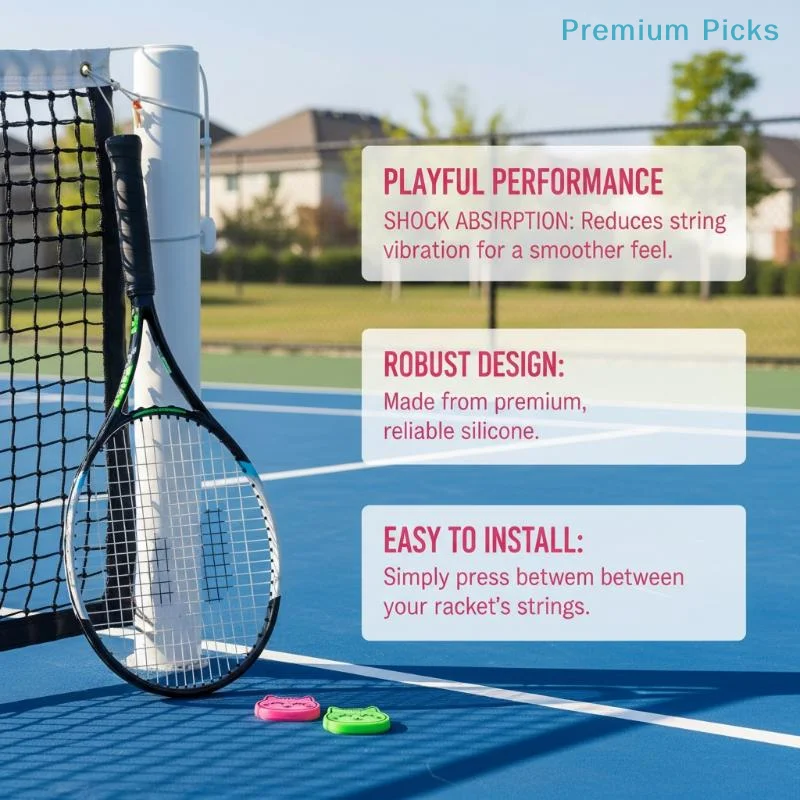portableCute Cartoon Cat Shaped Tennis Vibration Dampener Silicone Shock Absorber To Reduce Tenis Racquet Vibration Dampeners