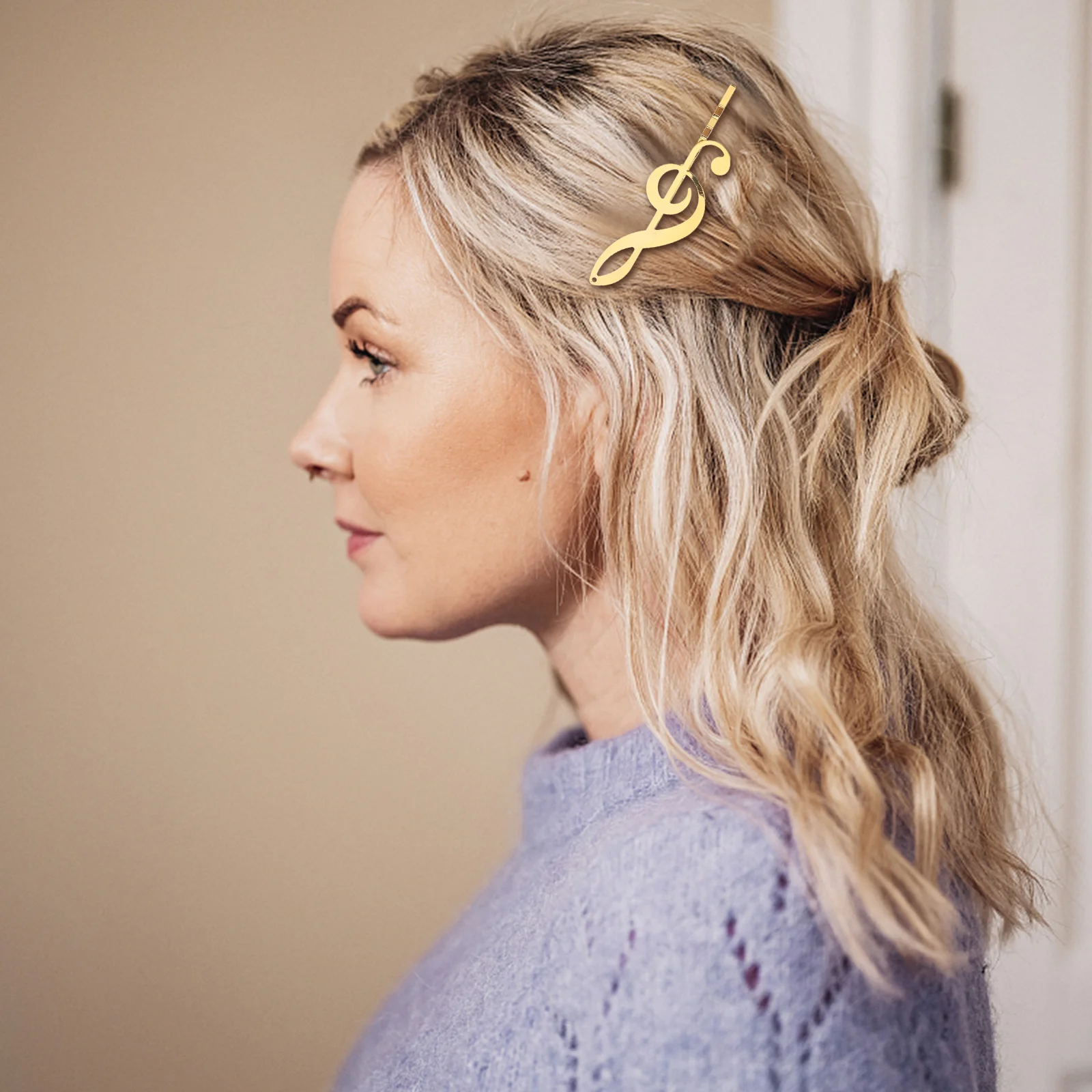 Золотая музыкальная нота, заколка для волос из сплава, заколка в стиле панк, аксессуар для волос, женская модная заколка для волос, украшение для свадьбы, выпускного вечера