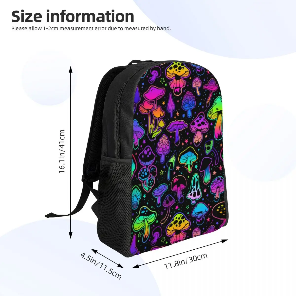 Pilz muster Laptop Rucksack Frauen Männer Mode Bücher tasche für Schule College-Student psyche delische Magie Boho Tasche