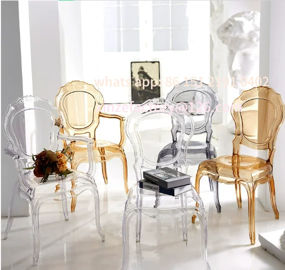 

Customizable simple creative Internet celebrity fashion dining chair Nordic acrylic crystal PC wedding transparent coffee chair