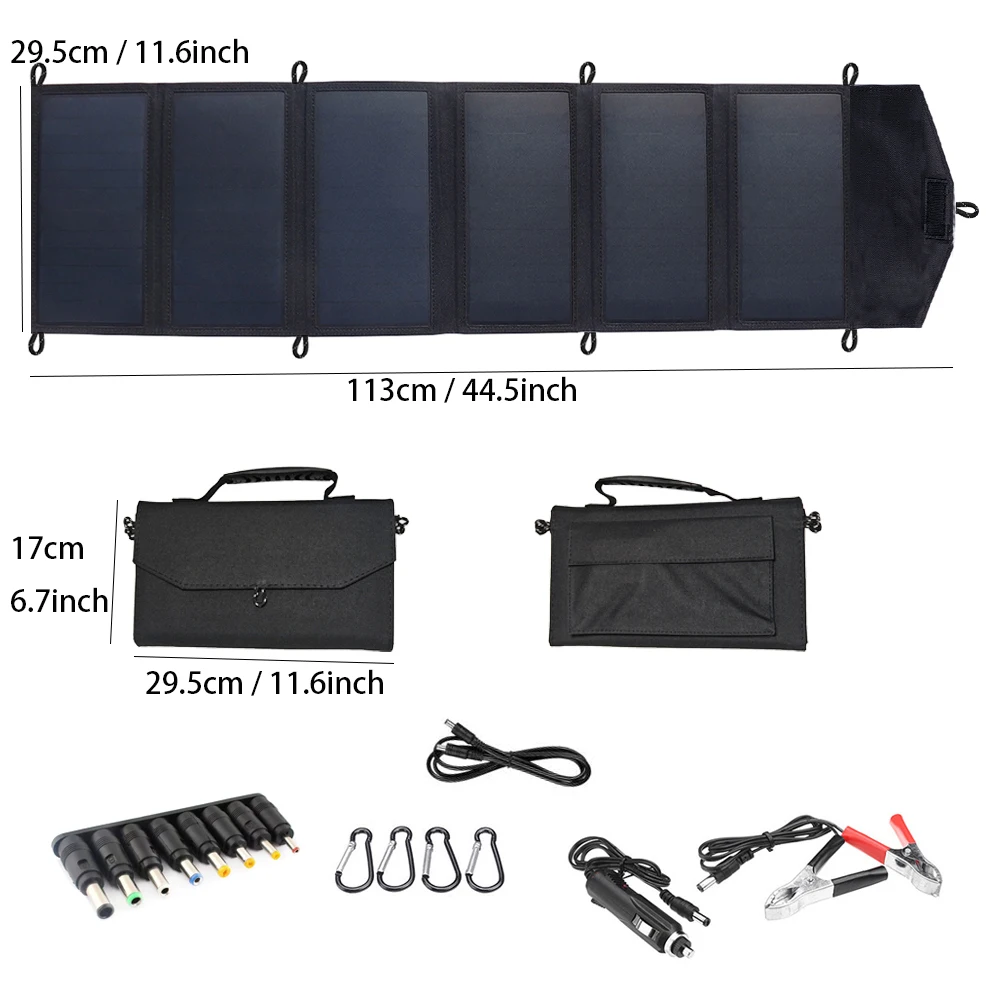 300W Foldable Solar Power Station Solar Panel Kit Complete Portable Generator Charger 18V for Car Boat Caravan Camping