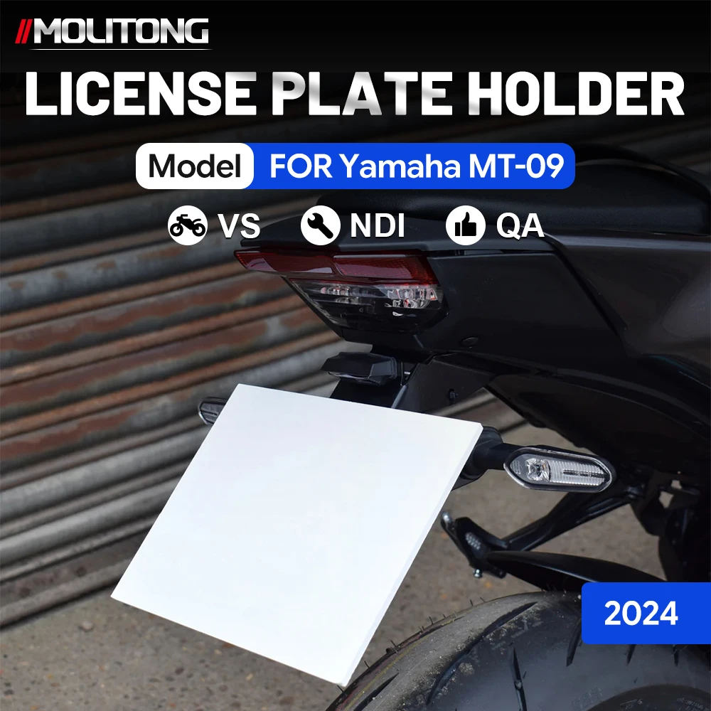 For Yamaha MT-09 2024 License Plate Holder Naked Bike Mod For Sport Riders Rustproof Metal No Drill Short Tail Bracket Kit