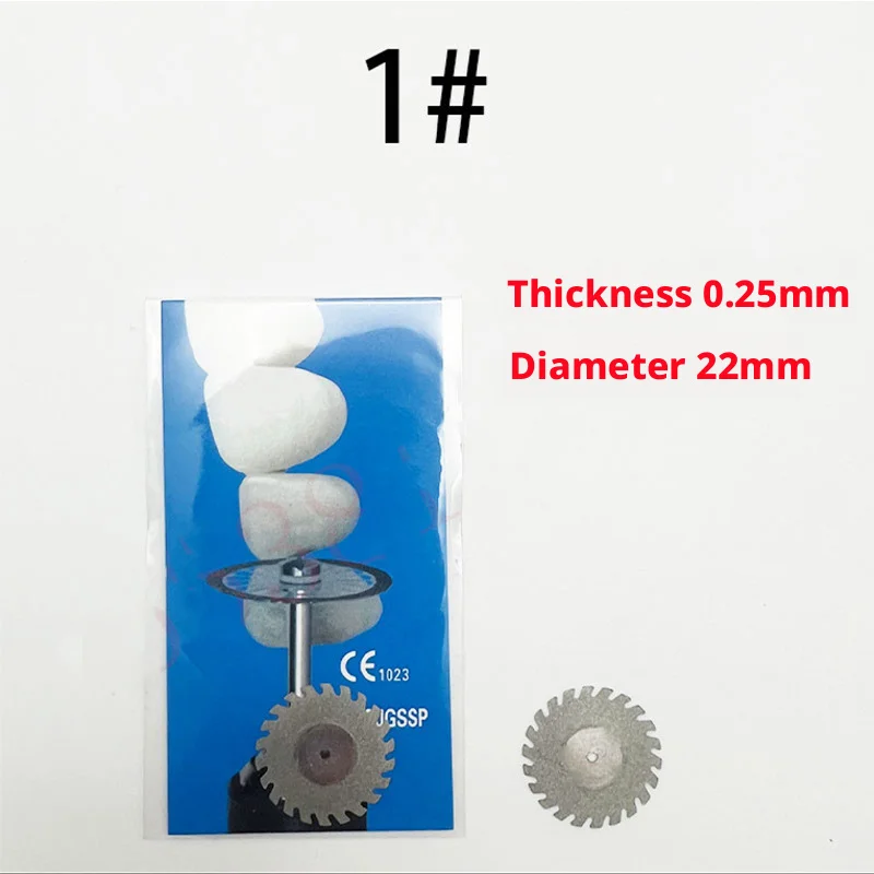 20pcs/5Pcs Dental Thin Ultrathin Double Sided Sand Diamond Cutting Disc with Mandrel for Separating Polish Ceramic Teeth White