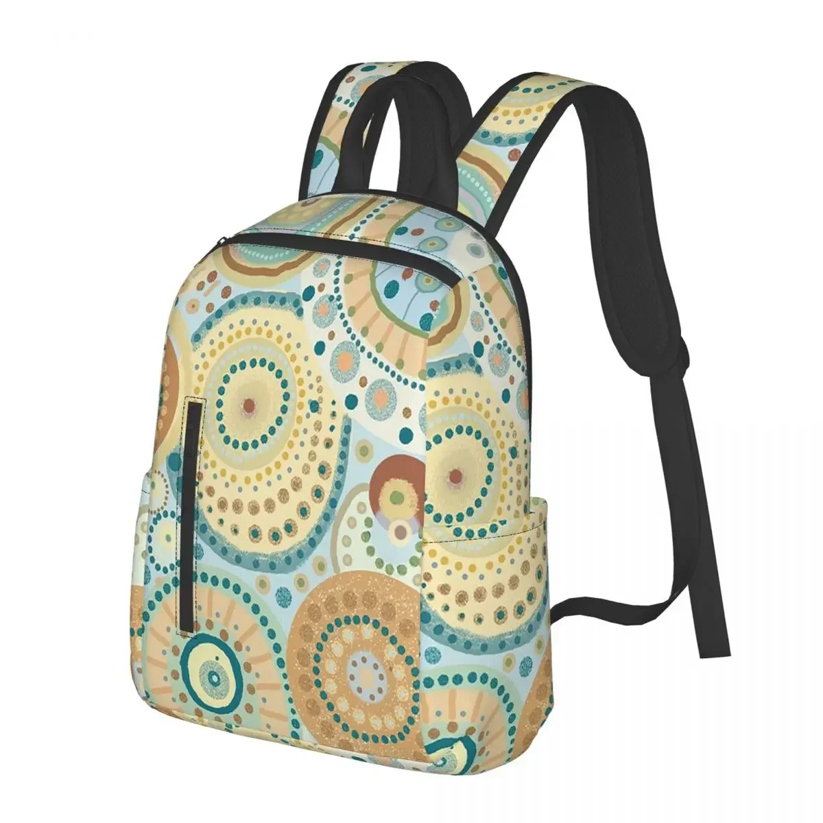 

Natural Tones Desigual Mandala Student Backpack School Bag Hiking Travel Daypack for Boys Girls Fashion Bookbag Shoulder Bags