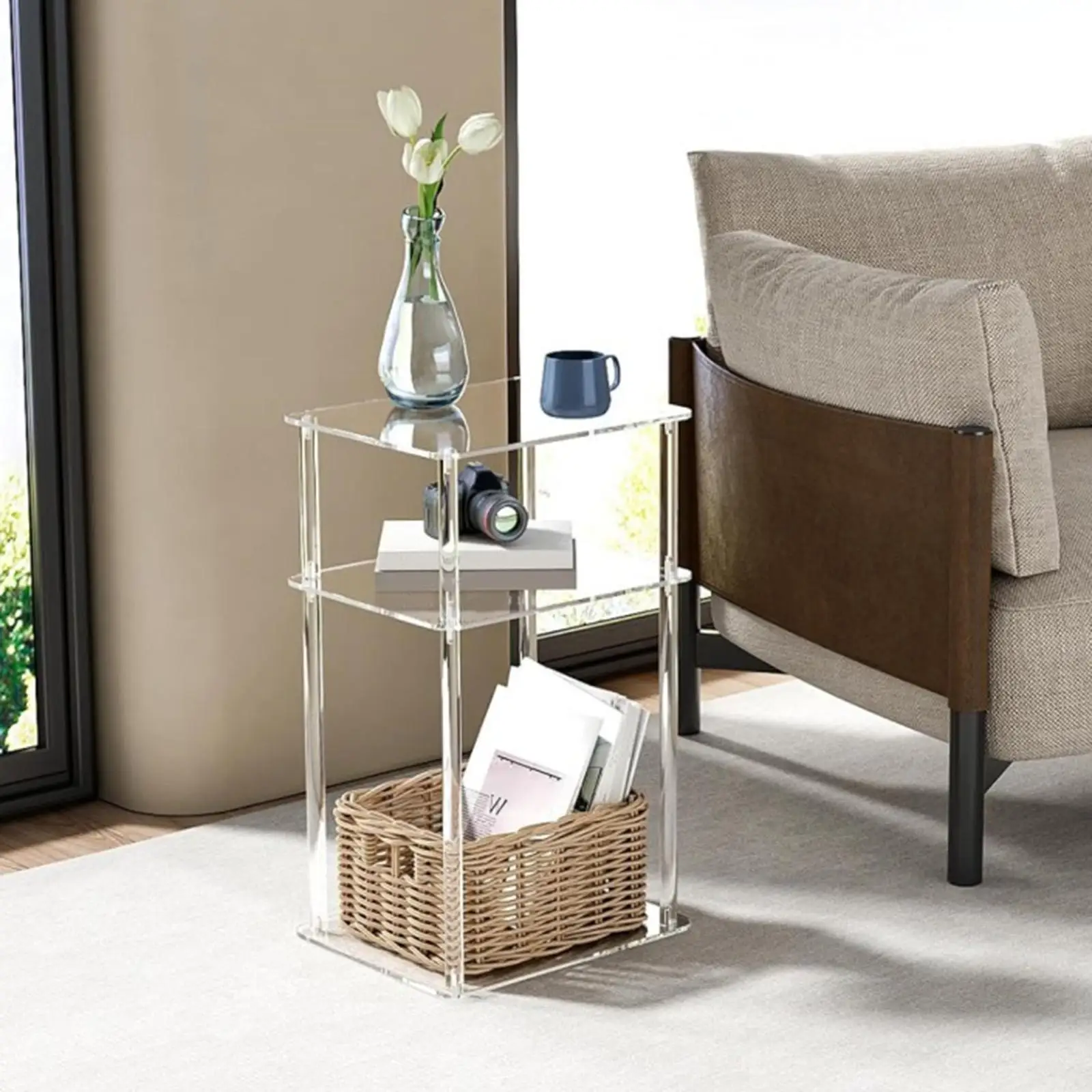 

Clear NightStand Table Accent End Table Acrylic Table Acrylic Side Table