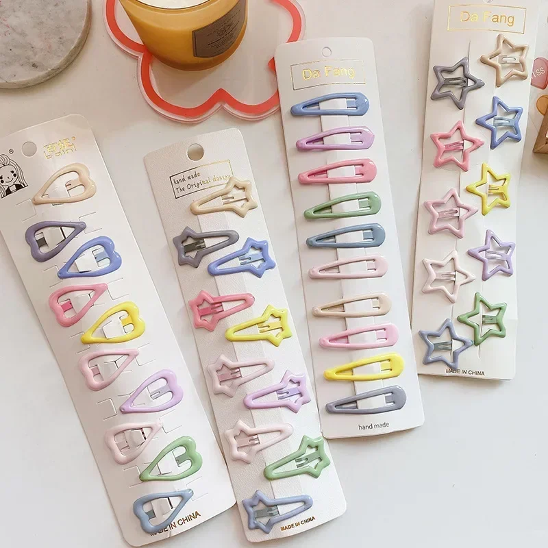 10pcs Snap Hair Clip Cute Princess Hairpins Children Girls Kid Hair Clips Barrettes Accessories Hairclip Headwear Headdress