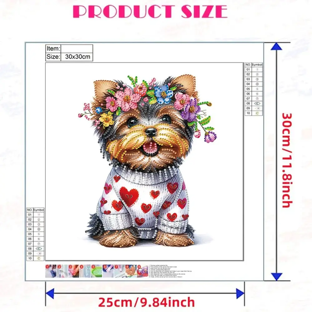 CHENISTORY Animals Pattern Diamond Painting Kit, DIY 5D Special Shape Crystal Diamond Partial Diamond Painting Mosaic Making Set