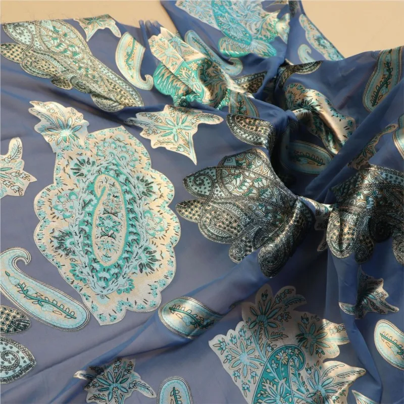 

Woven brocade viscose printed mottled burnt gauze velvet fabric sleeping dress cheongsam