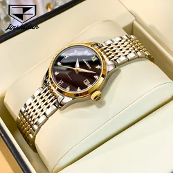 JSDUN Fashion Elegant Women's Watches Original Luxury Lady Wrist Watch High Quality Waterproof Automatic Mechanical Women Watch