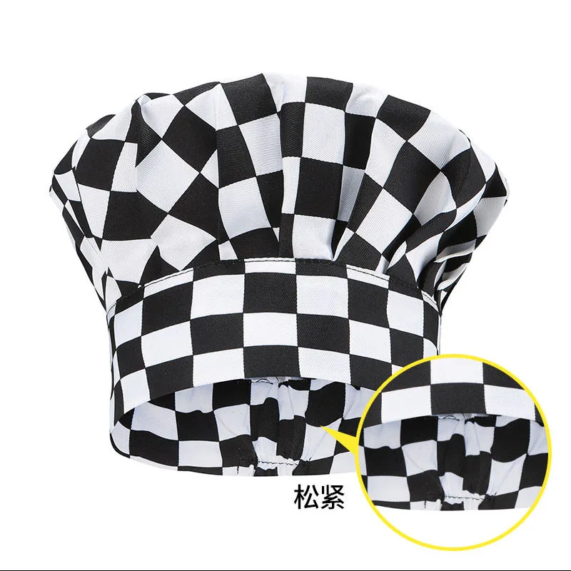 White Chef Hat Cooking chef  Caps Adjustable Men Kitchen Elastic cap Catering Striped Hat Restaurant Cook Working accessories