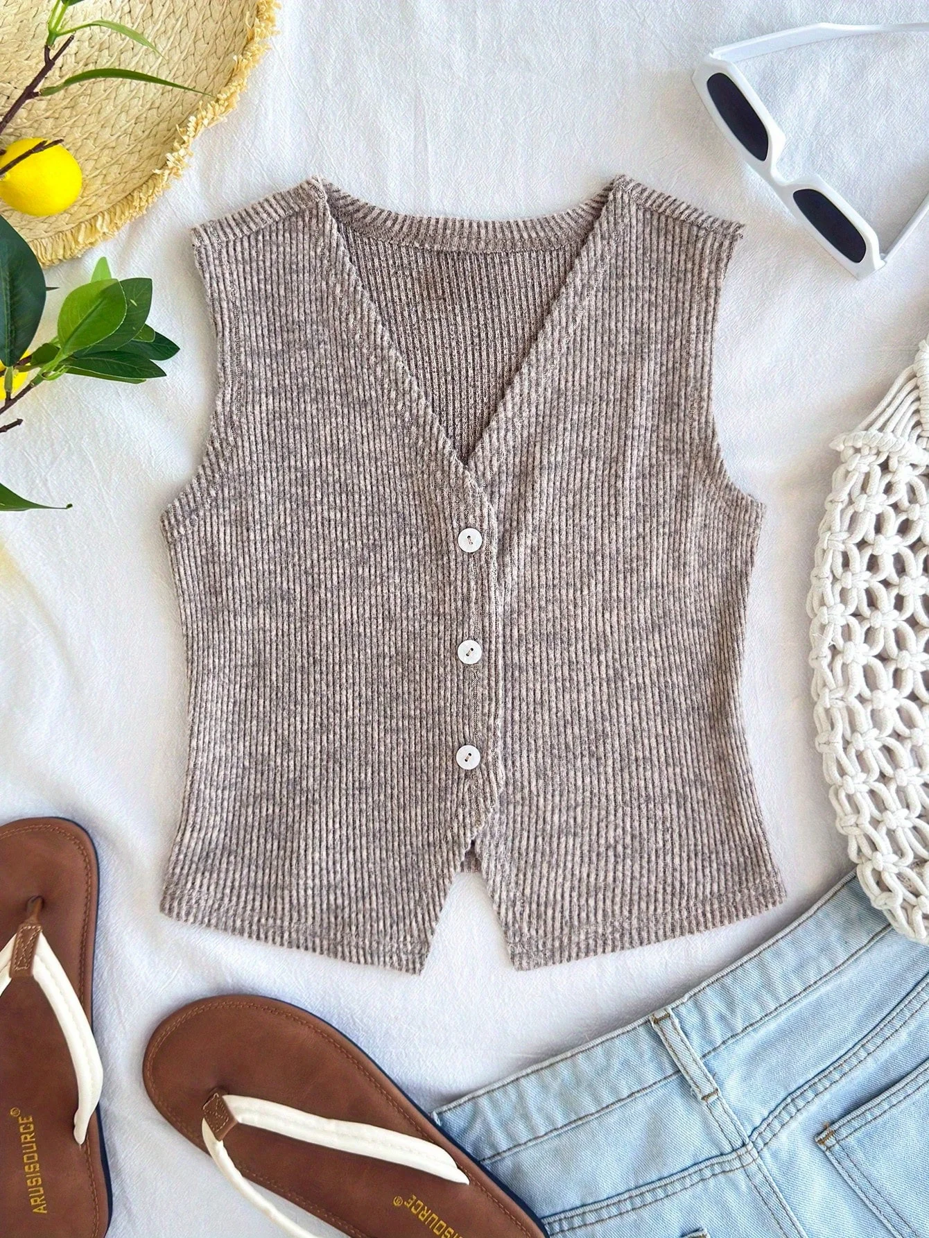 سترة Tween Girl كاجوال متماسكة مضلعة باللون الكاكي الصلب #5