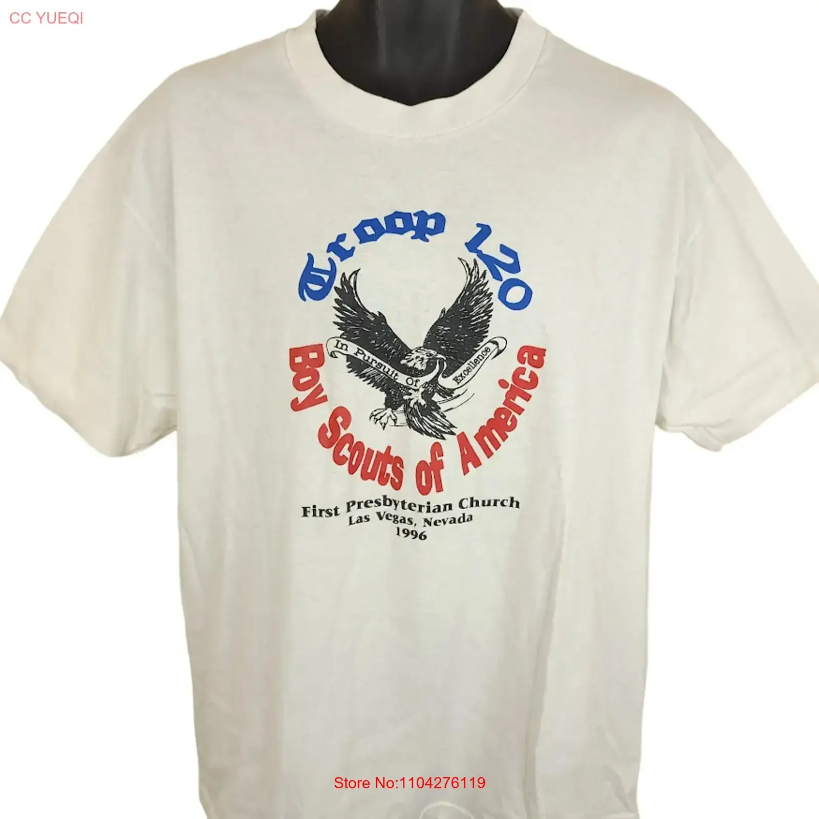 Vintage Boy Scouts T Shirt Mens Size Large 90s 1996 Troop 120 Las Vegas Nevada vintage Washed homme Soft graphic fashion