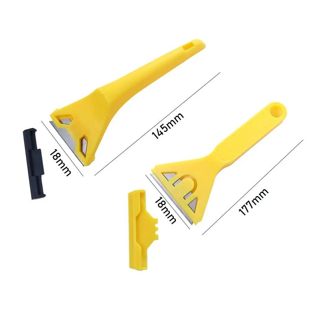 Wide Application Beauty Seam Window, Oven, Wall Cleaning Long Handle Cleaning Shovel Glass Scraper Plaster Trowel Scraper Tool