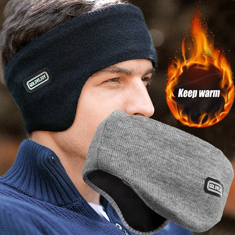 

Autumn Winter Ear Covers Men Women Cycling Padded Ear Warm Foldable Windproof Knitted Double Warm Ear Muff Run Cap Hot