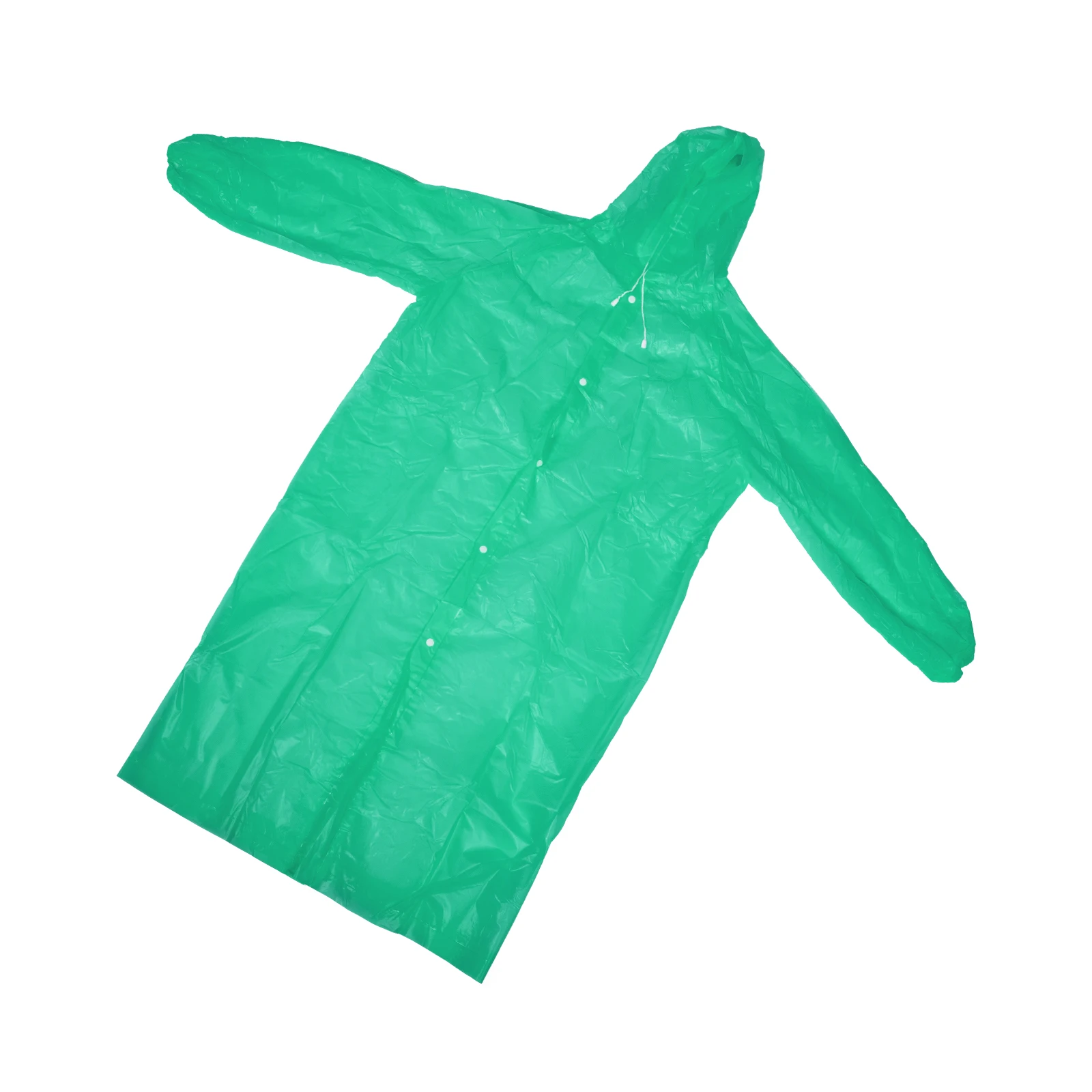 

Women Raincoat Poncho PEVA Material Long Women Raincoat Sleeve Hoodie Design Secure Handy Green Color SizePoncho