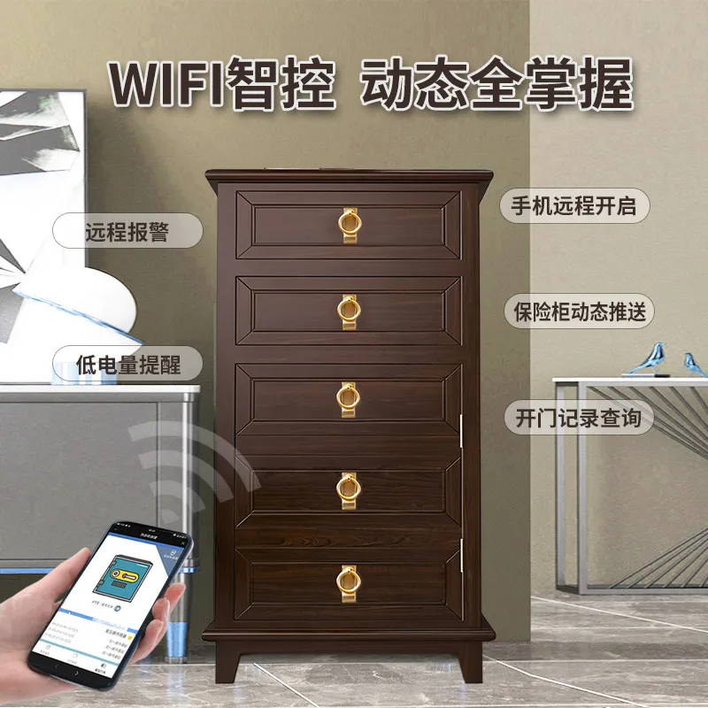 Large Chest of Drawers 100cm Smart Fingerprint WIFI Safe Living Room Bedroom Bedside Drawer Cabinet
