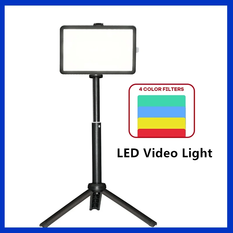 8inch Media LED Video Light 6inch with Color Filters Dimmable Fill Lamp Panel for Live Streming Youtube Tiktok Webcam fill light