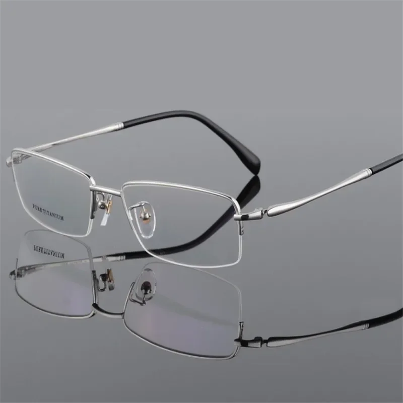 Gafas de titanio puro para hombre, lentes ópticas graduadas con montura de alta calidad, para miopía e hipermetropía progresiva, 56-18-142