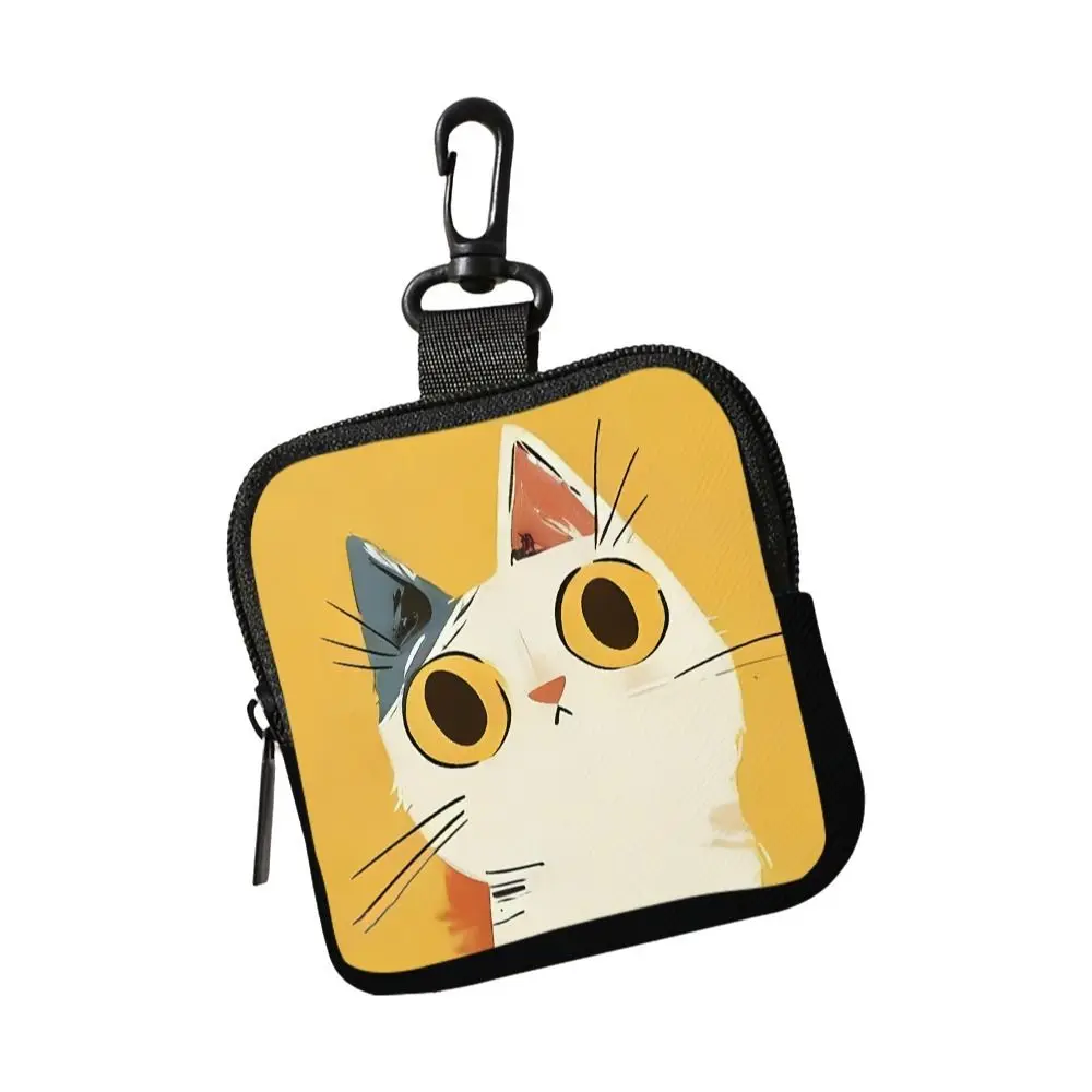 Trendy Mini Cat Coin Purse PVC Lightweight Wallet Portable Water-resistant Earphone Bag Friends Gift