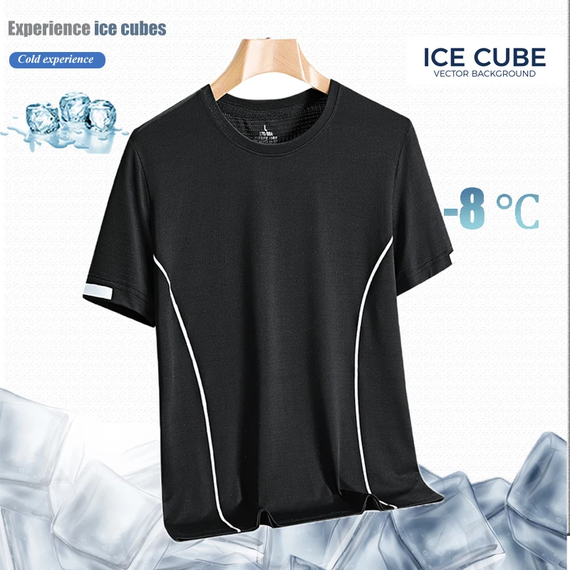 Ice Silk Short-sleeved New Quick-drying Fashion Casual Sports Outdoor Short-sleeved T-shirt Men's Summer