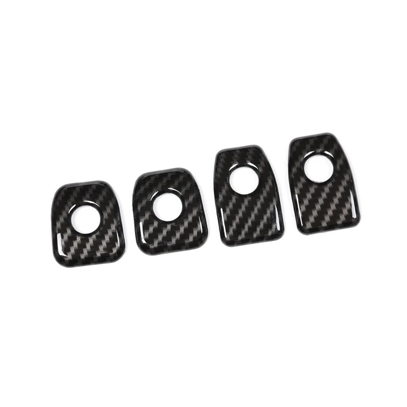 For BMW X5 X6 F15 F16 4pcs Car Interior Door Lock Knob Pin Button Cover Carbon Fiber Texture Protective Trim Sticker