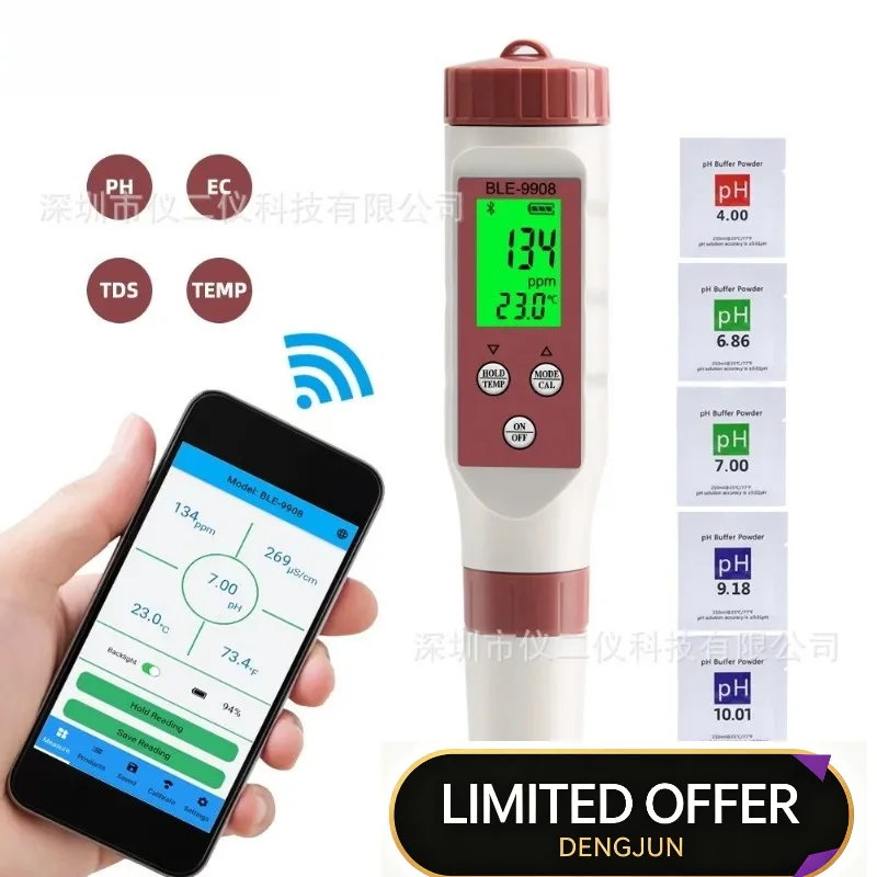 9908 Bluetooth PH Tester 9902 EC TDS Meter Multi-parameter Water Quality Detection Pen