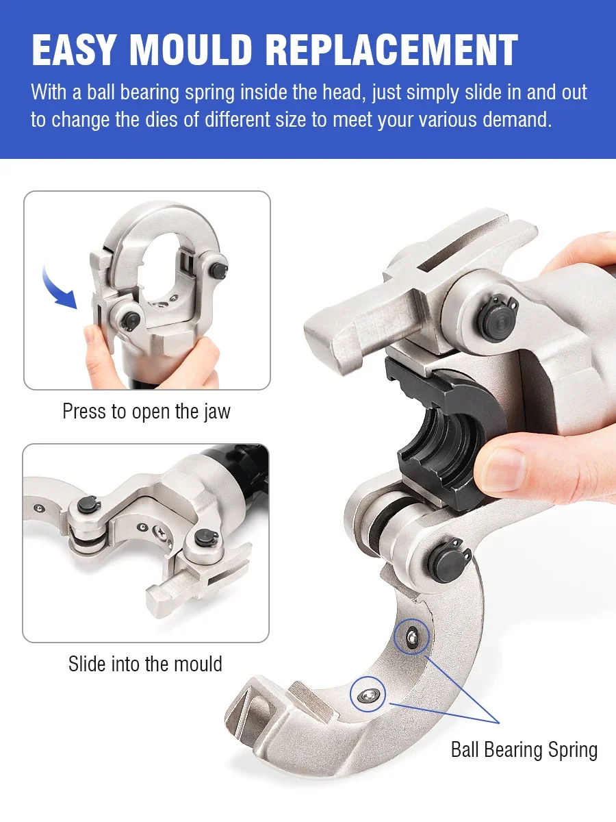 Hydraulic Pex Aluminum Plumbing Plastic Tube Floor Heating Pressure Crimping Tool AL-1632 with TH Mould