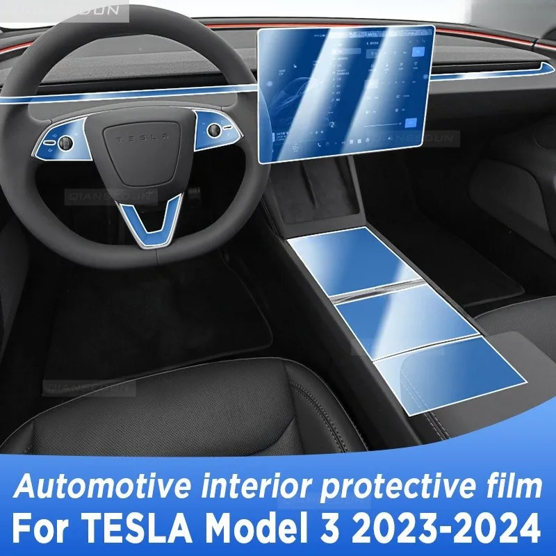 

For TESLA Model 3 2023 2024 Gearbox Panel Navigation Screen Automotive Interior Protective Film Anti-Scratch Accessories