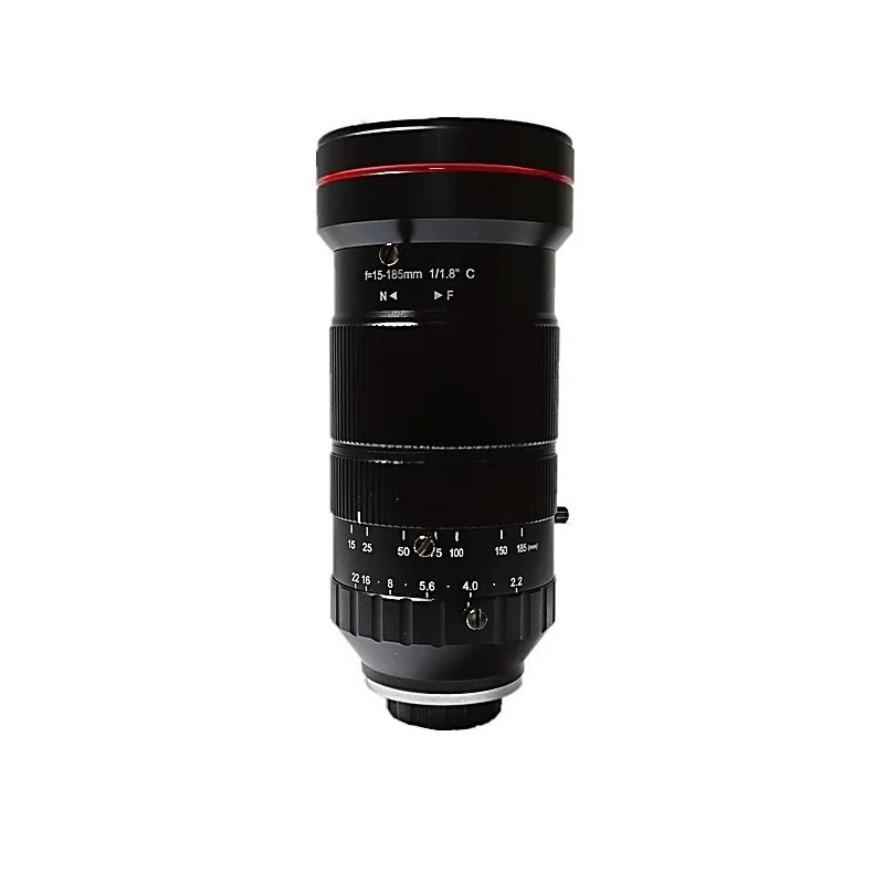 High-Definition Industrial Camera FA Zoom C-Mount Lens 15-185mm 8.0million Low Distortion Machine Vision Telephoto Lens