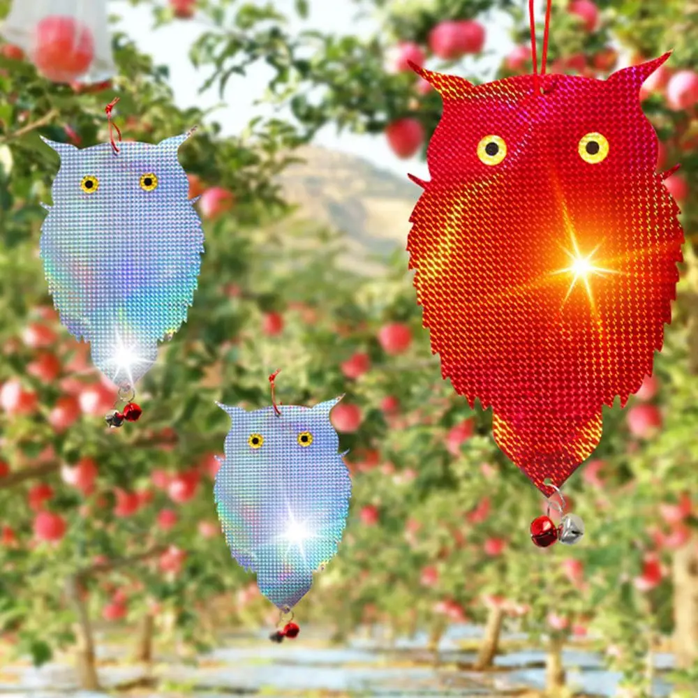 

Подвесные устройства для отпугивания птиц, борьба с вредителями, двусторонняя светоотражающая толстая сова, украшение для отпугивания птиц, колокольчик, водонепроницаемый