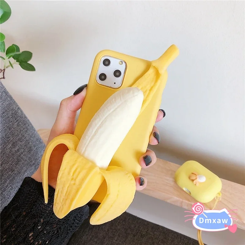 For Samsung Galaxy S23 S22 S21 S20 Plus Ultra FE M31S A04 A04E M13 Phone Case 3D Banana Appearance Stress Reliever Holder Cover