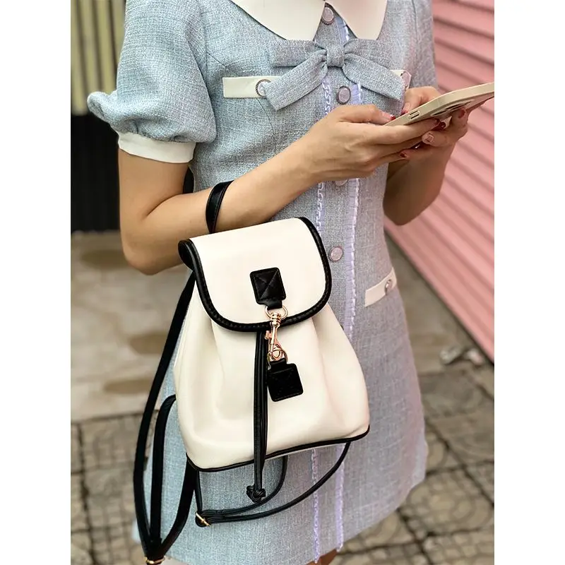 2024 New Backpack Women Tide Leisure College Backpack Joker Large-capacity Travel Bag Stylish Drawstring Backpack XK224