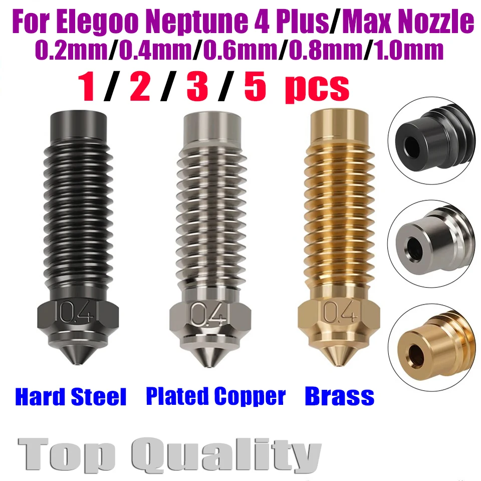 

Nozzles For Elegoo Neptune 4 Plus Nozzle Elegoo Neptune 4 Max Nozzle 0.2 0.4 0.6 0.8 1.0mm Brass Copper Plated Hardened Steel